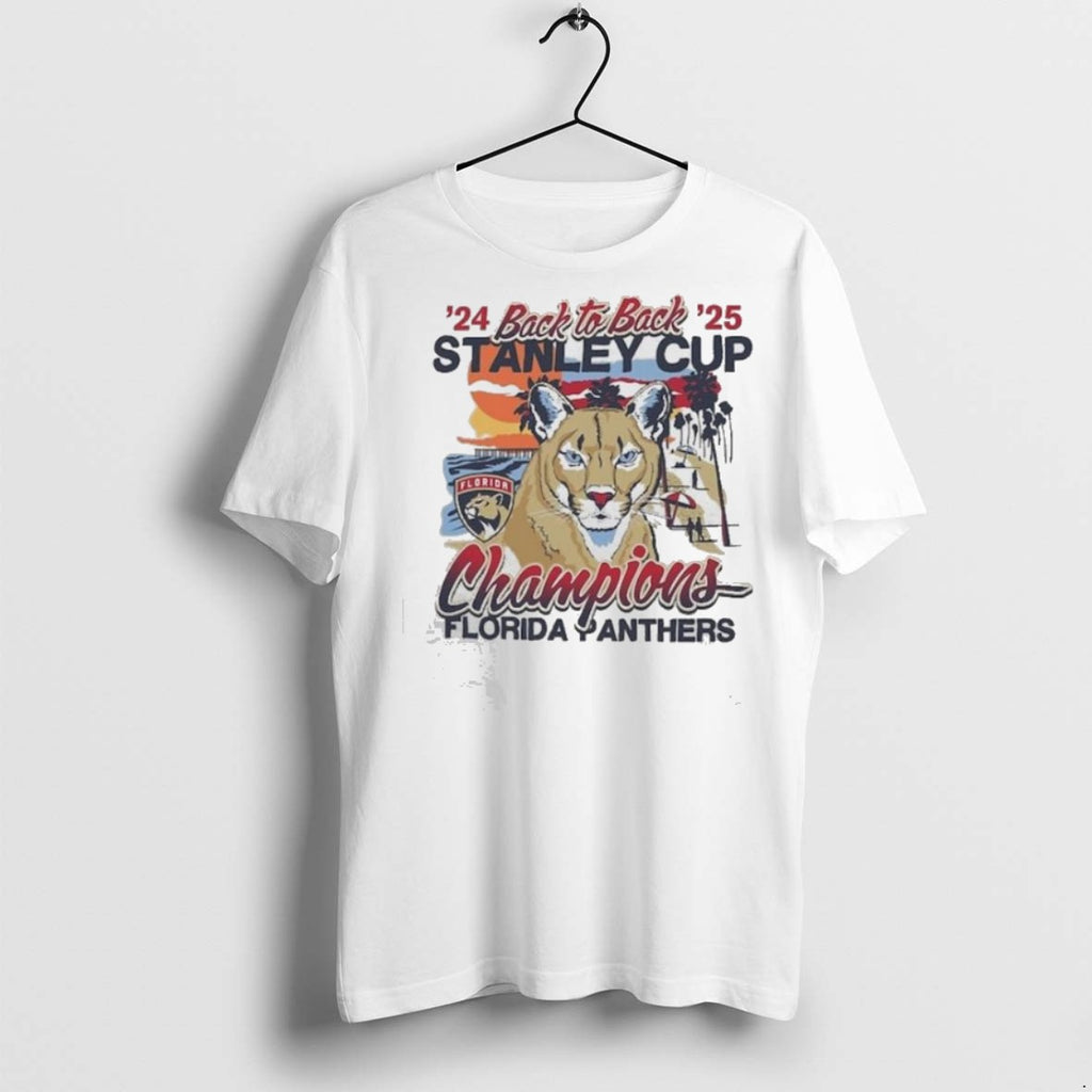 Top Premium Florida Panthers Back To Back Florida Sunset Franklin 2024 2025 T Shirts