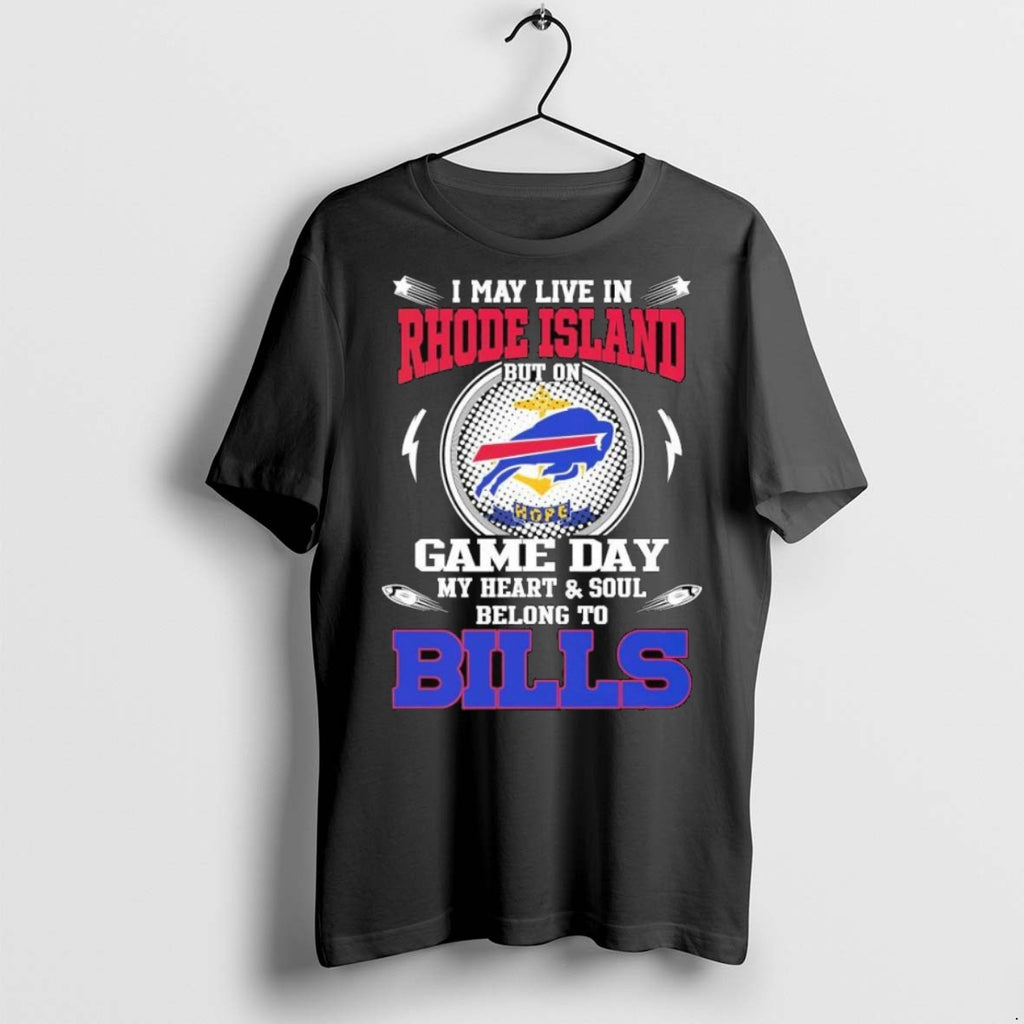 Top Premium I May Live In Rhode Island But On Game Day My Heart Soul
