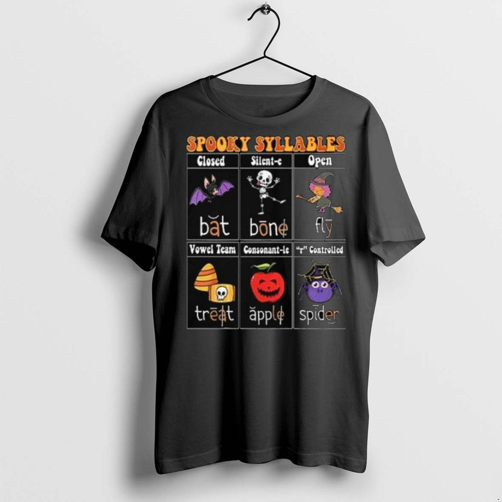 Premium Spooky Syllables Teacher Funny Halloween Long Sleve T Shirts
