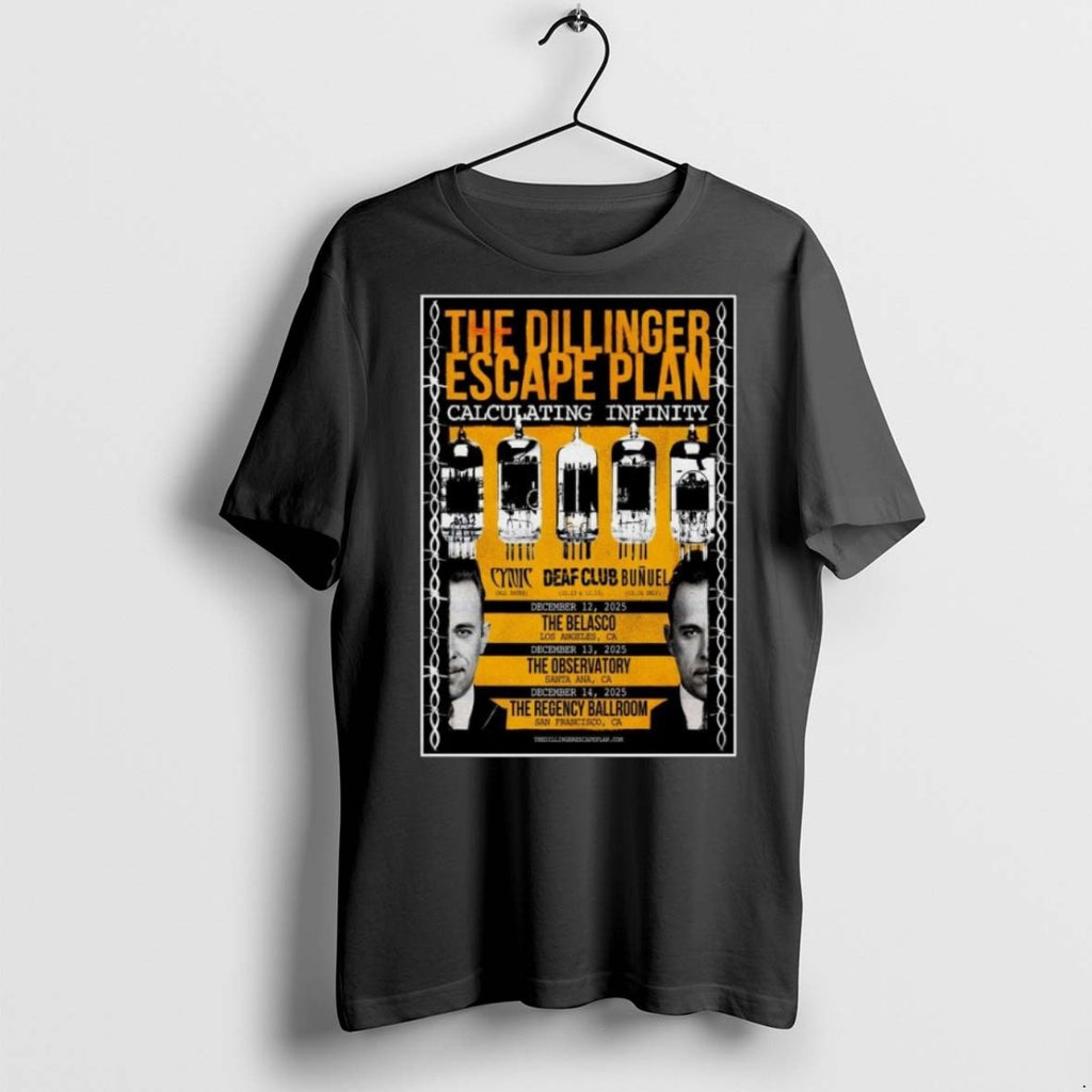 Top Premium The Dillinger Escape Plan California December 12 14 2025 Tour Long Sleve