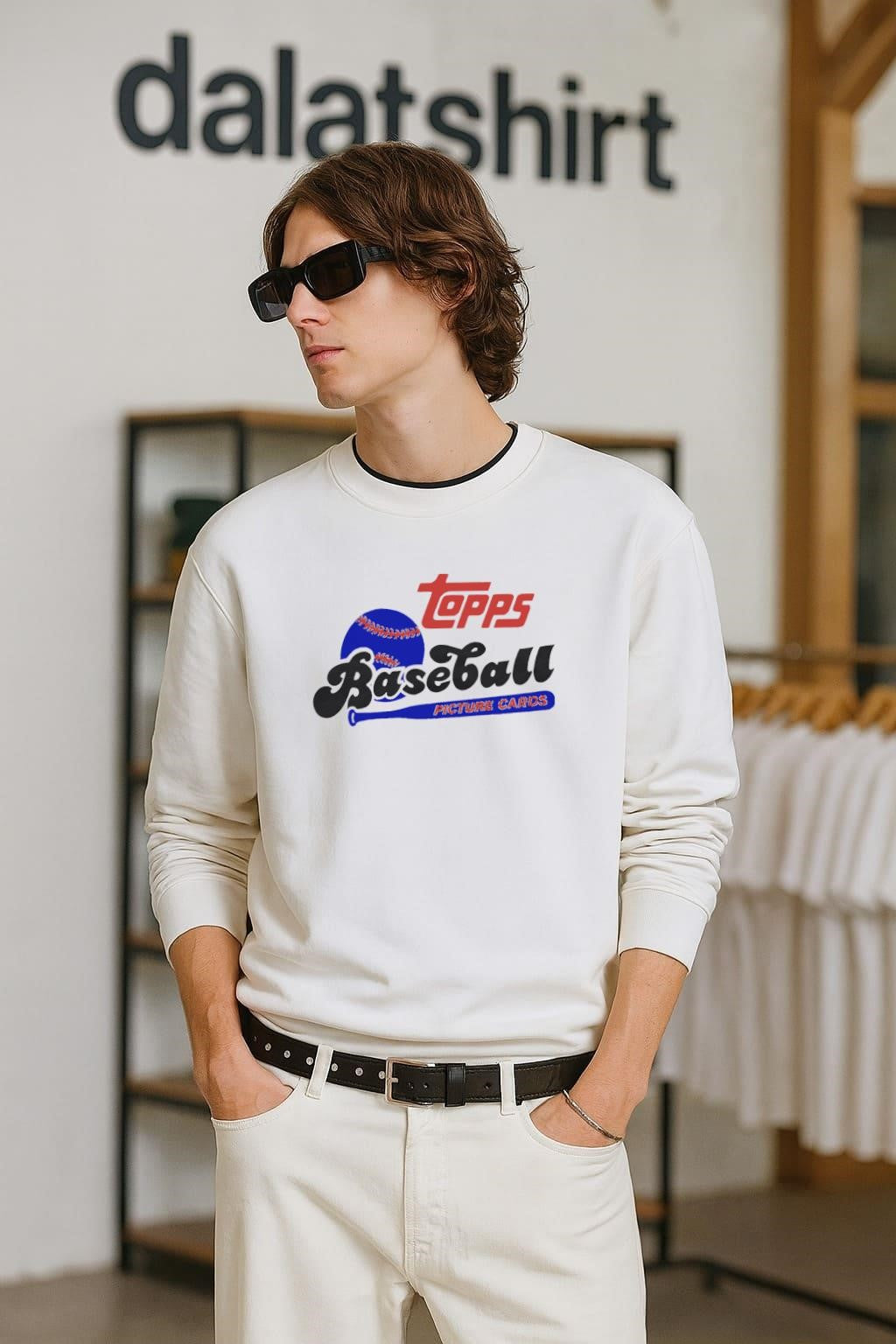 Topps Baseball Picture Cards with Blue Bat and Ball shirt