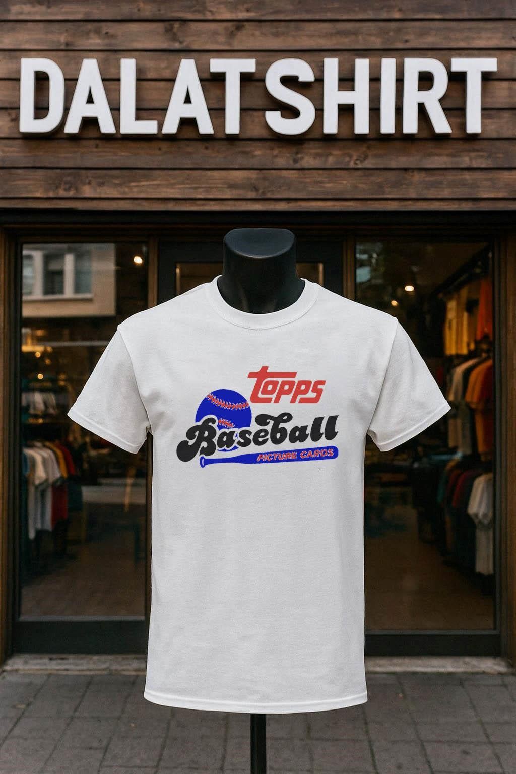 Topps Baseball Picture Cards with Blue Bat and Ball shirt