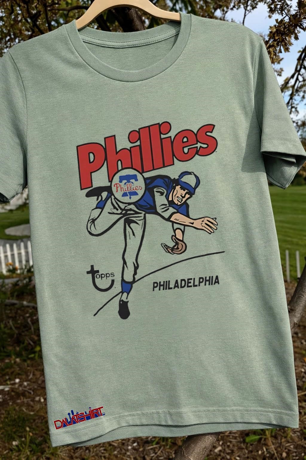 Topps Philadelphia Phillies Baseball Pitcher Logo Graphic shirt