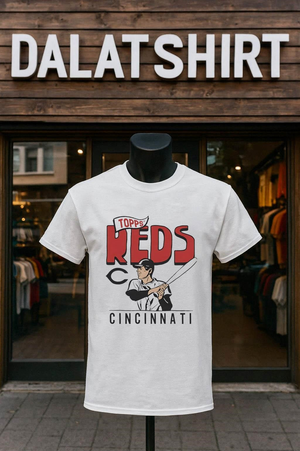 Topps Reds Cincinnati Batter Wishbone C Logo Graphic shirt