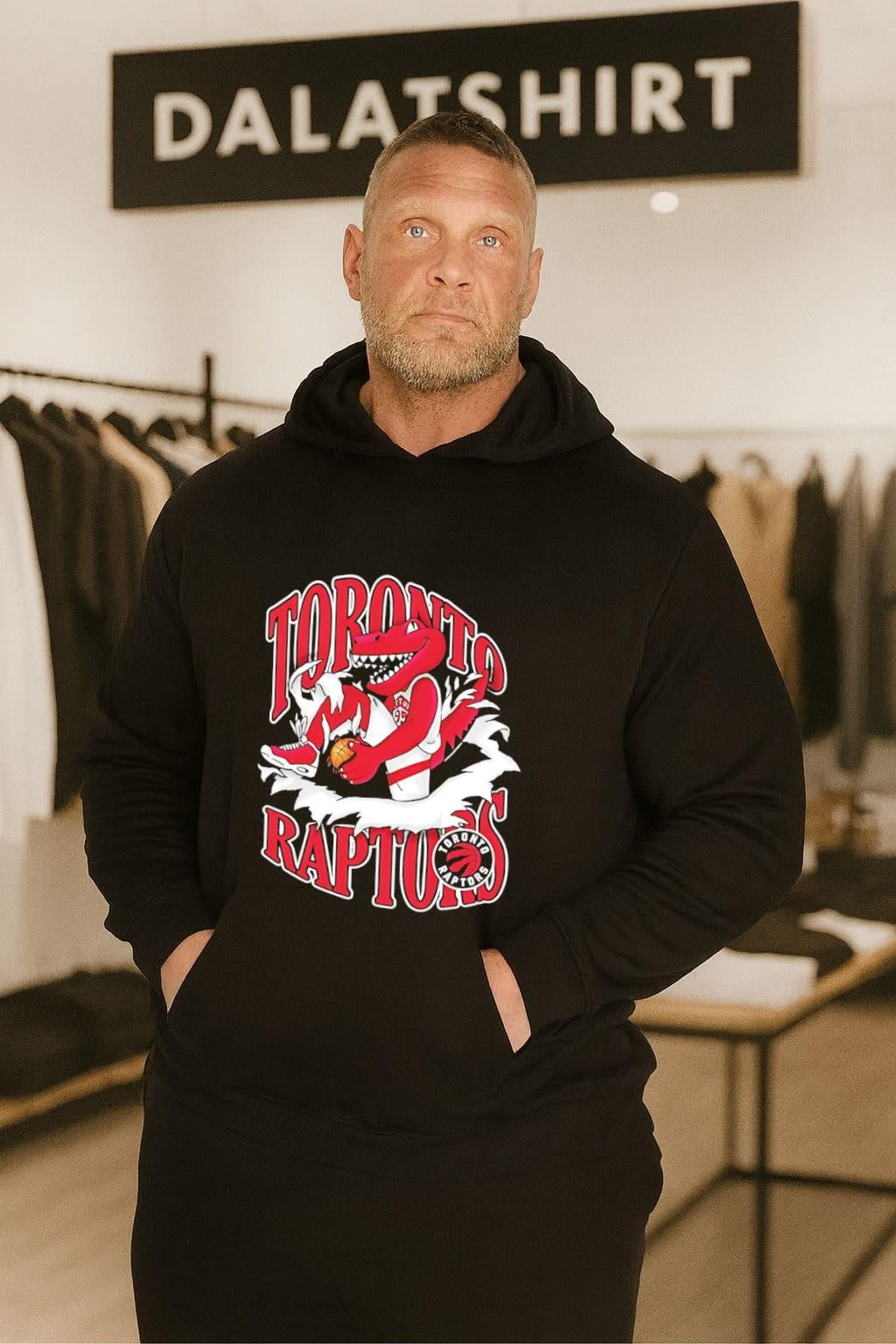 Toronto Raptors Red Dinosaur Mascot Ripping Through Logo shirt