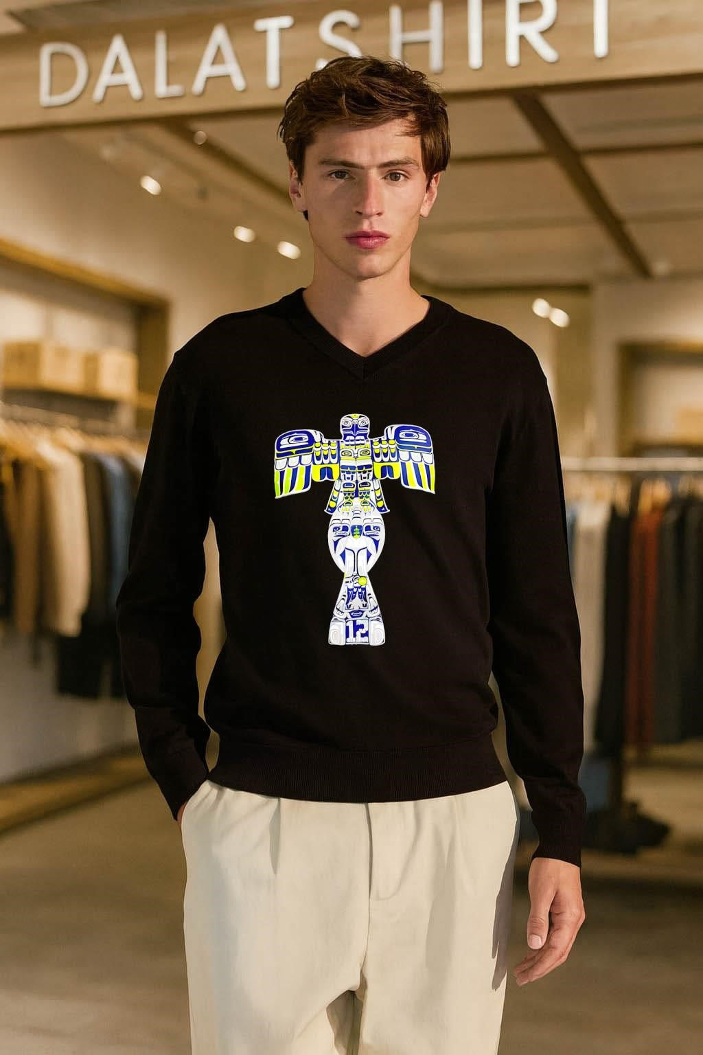 Traditional Totem Pole Spirit Bird Number 12 Fan shirt