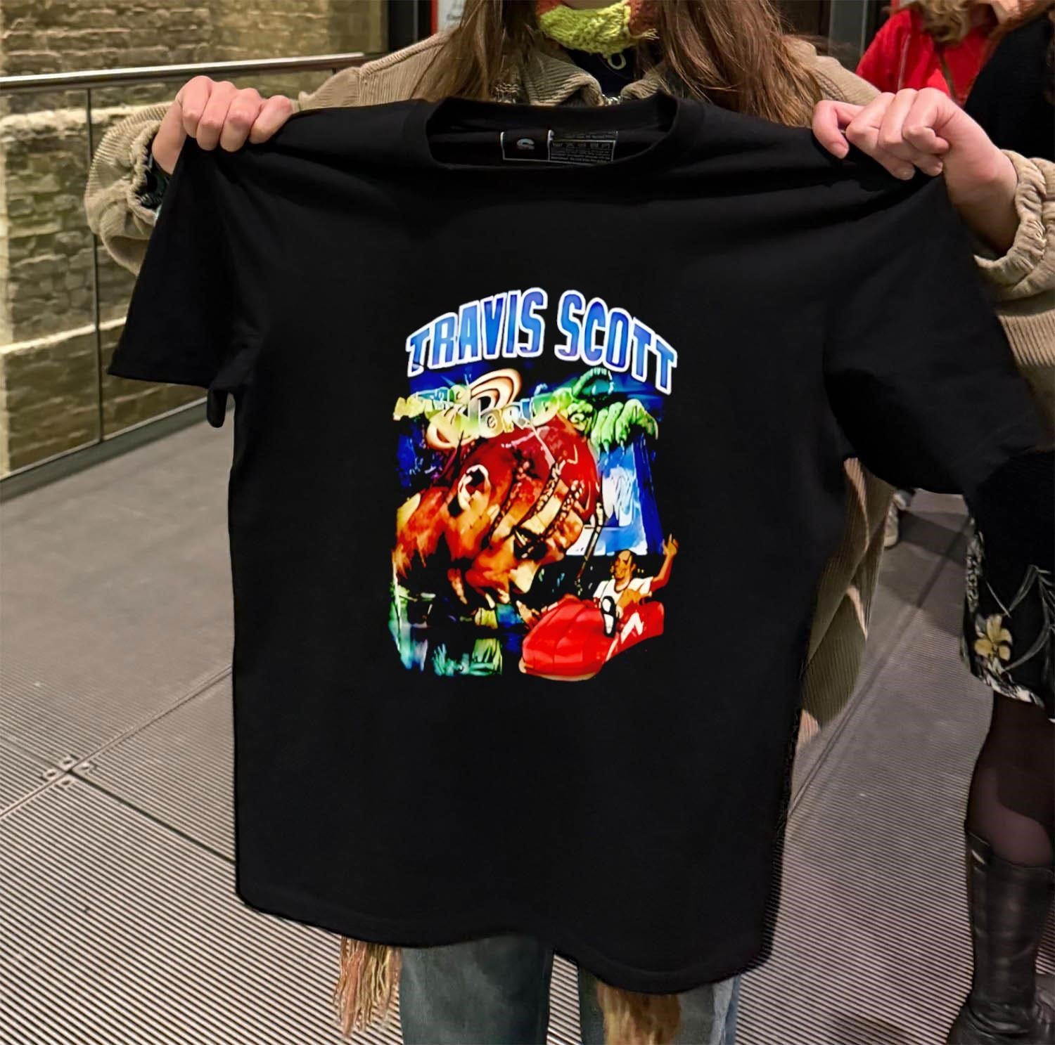 Travis Scott Astroworld Head and Roller Coaster shirt