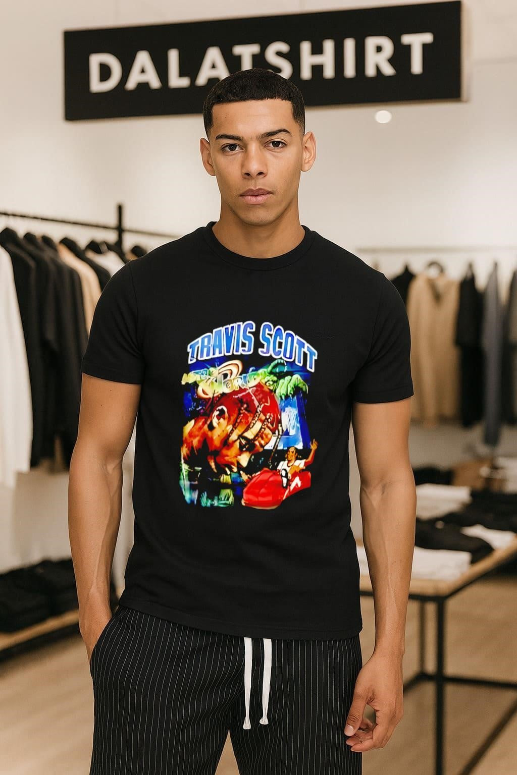 Travis Scott Astroworld Head and Roller Coaster shirt