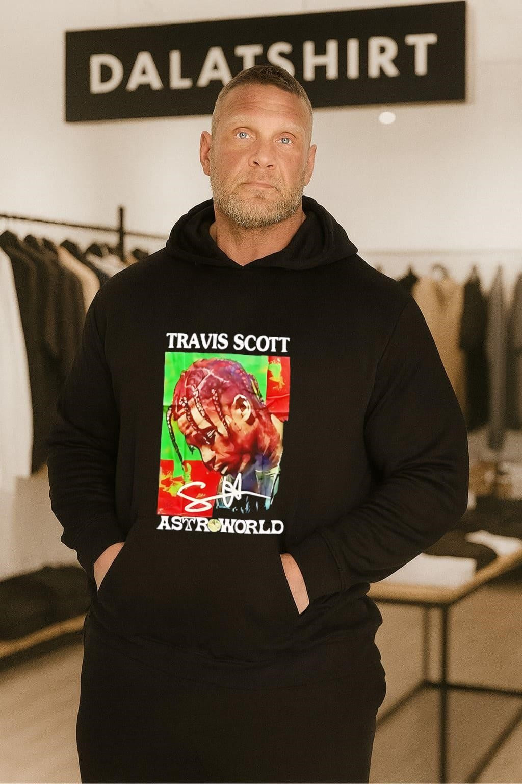 Travis Scott Astroworld Portrait Signature Graphic Design shirt