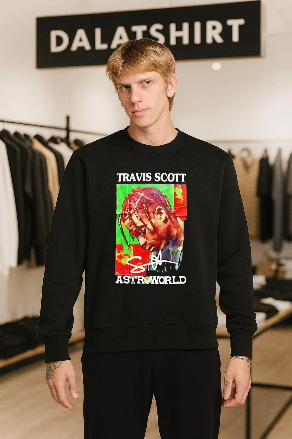 Travis Scott Astroworld Portrait Signature Graphic Design shirt
