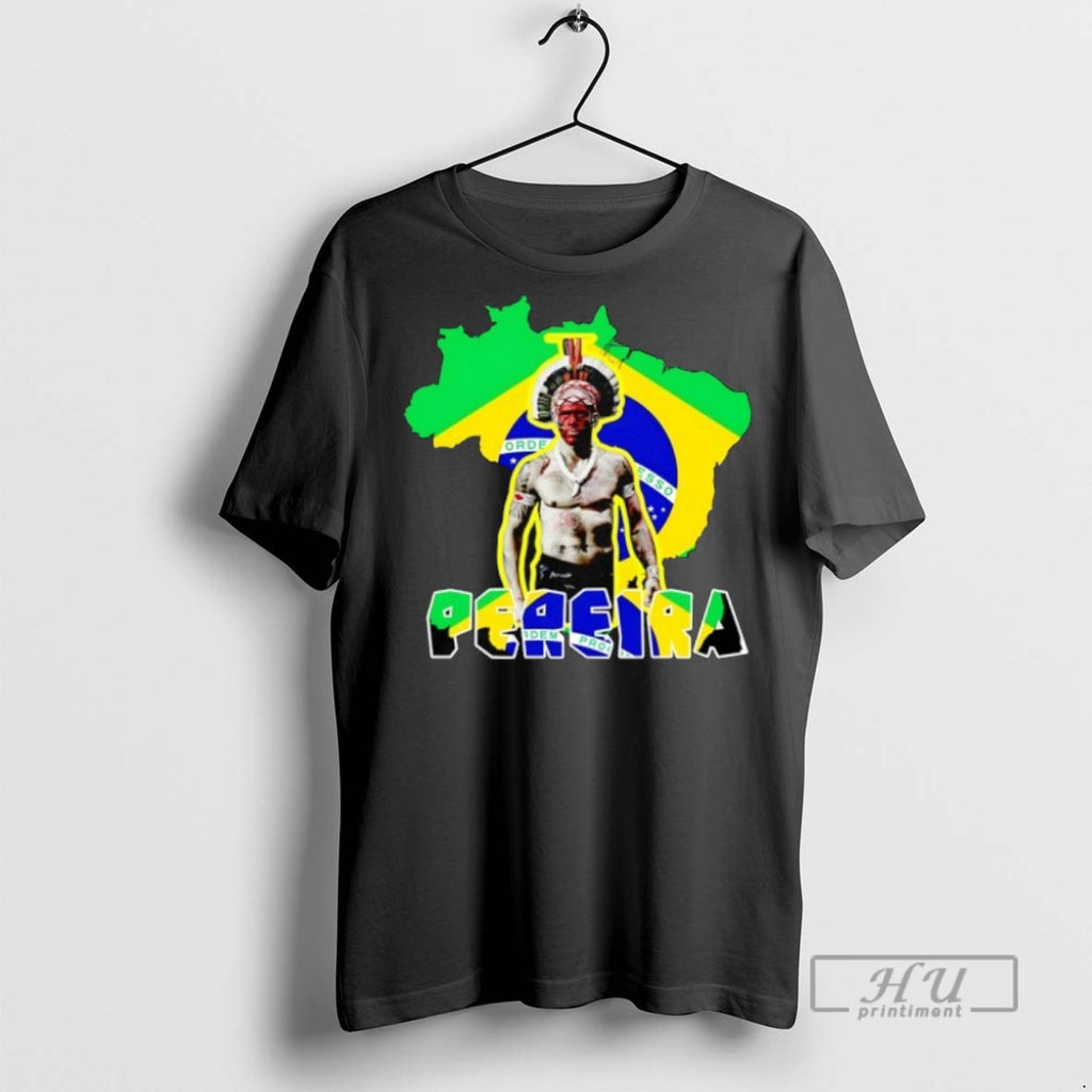 Trending Alex Pereira Poatan Indigenous Warrior Brazil Flag Heritage T Shirts Sweatshirt Hoodies