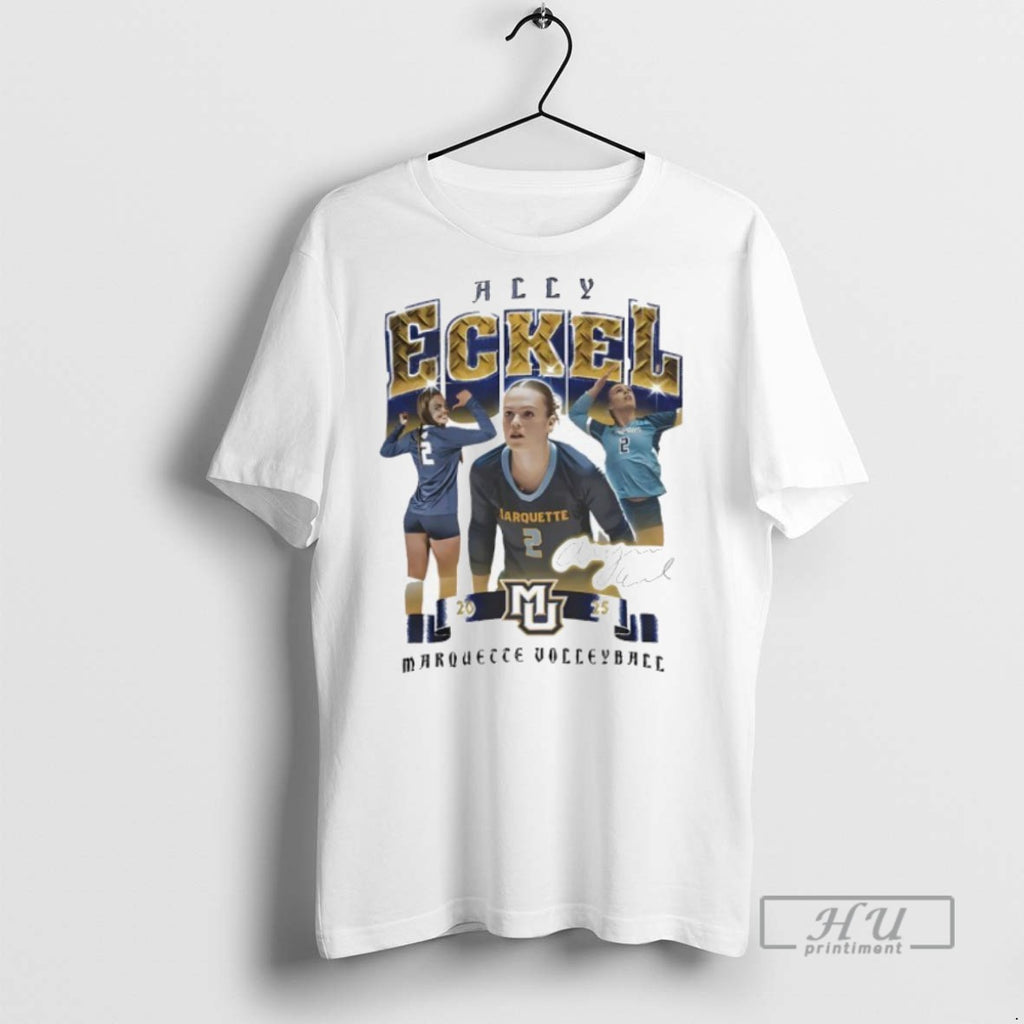 Trending Allyson Eckel Marquette Volleyball Signature Graphic Tee Shirts Sweatshirt Hoodies