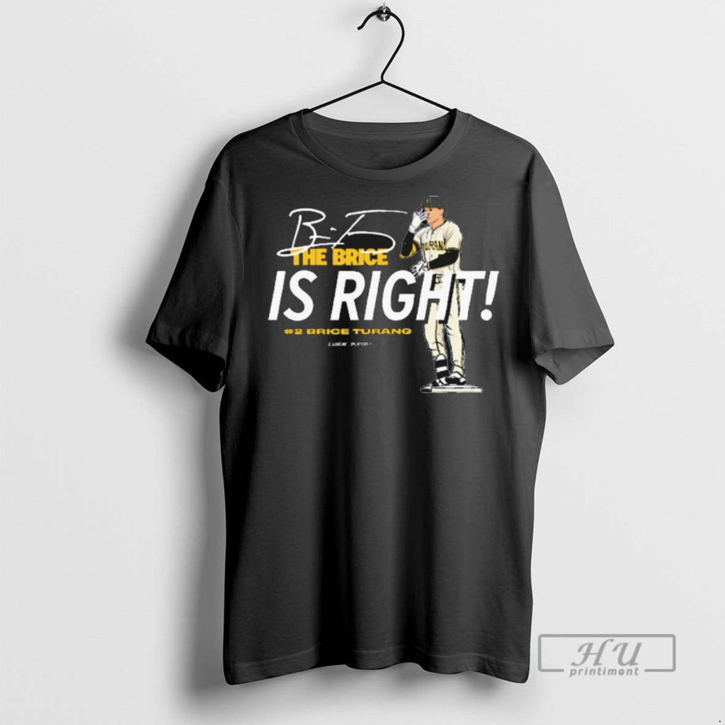 Trending Brice Turang The Brice Is Right Milwaukee Brewers Mlb Slash Line Signature Graphic Tee