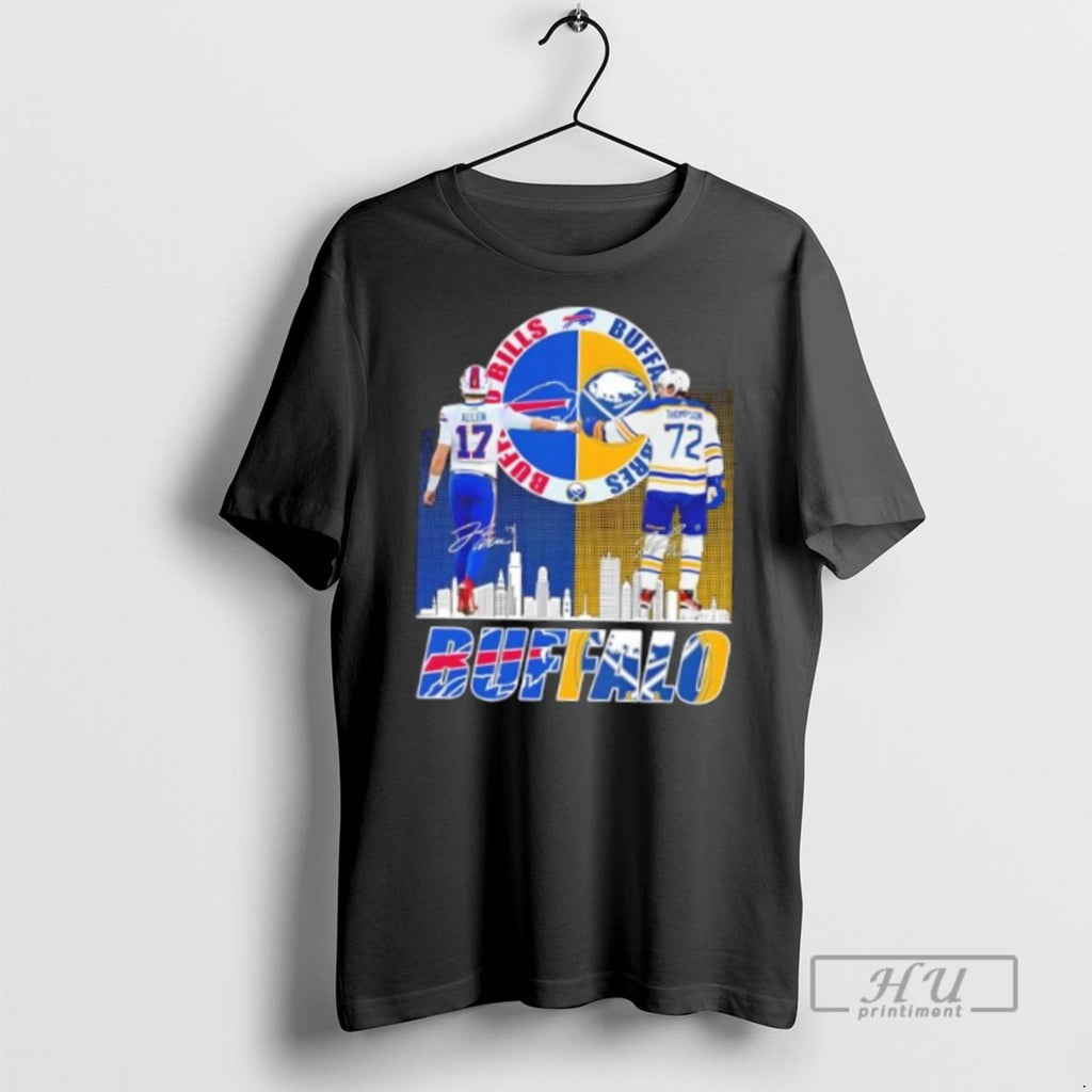 Trending Buffalo Sports Allen Bills X Thompson Sabres Skyline T Shirt