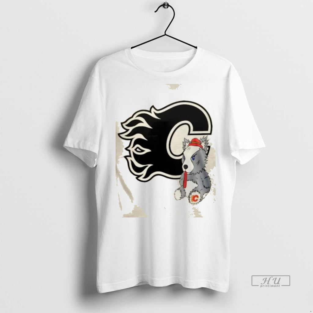 Trending Calgary Flames Mitchell And Ness Plush Doll Crew 2 Sided Graphic Tee Shirt Sweater