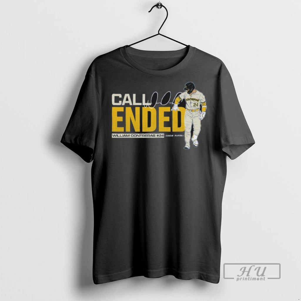 Trending Call Ended William Contreras Call Ended Mlb Slash Line Signature Graphic Tee Shirts