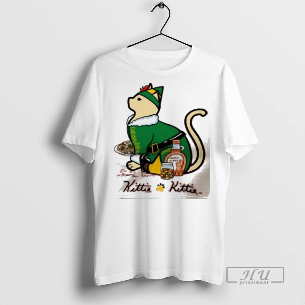 Trending Christmas Elf Kittie Maple Syrup Bottle T Shirt