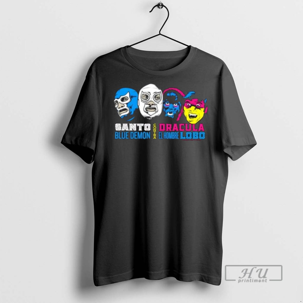 Trending Cinelucha Santo And Demon Vs Dracula And Hombre Lobo T Shirt