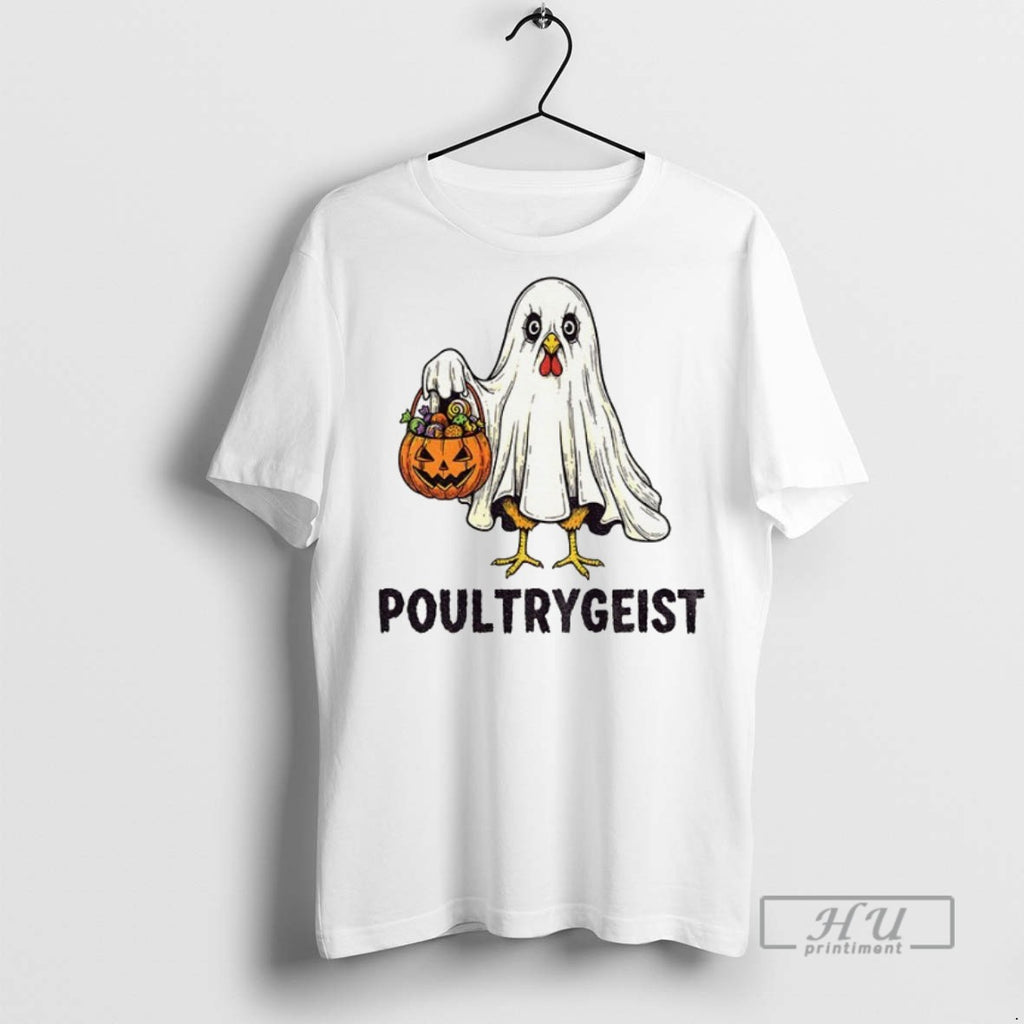 Trending Cock Ghost Poultrygeist Pumpkin Halloween 2025 Graphic Tee Shirts Sweatshirt Hoodies