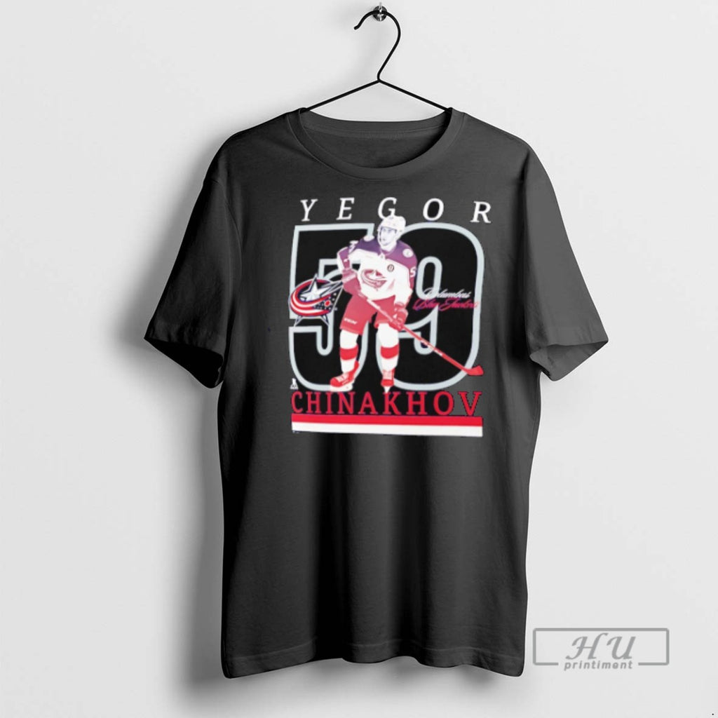 Trending Columbus Blue Jackets Yegor Chinakhov Player Show Signature T Shirts Sweatshirt Hoodies