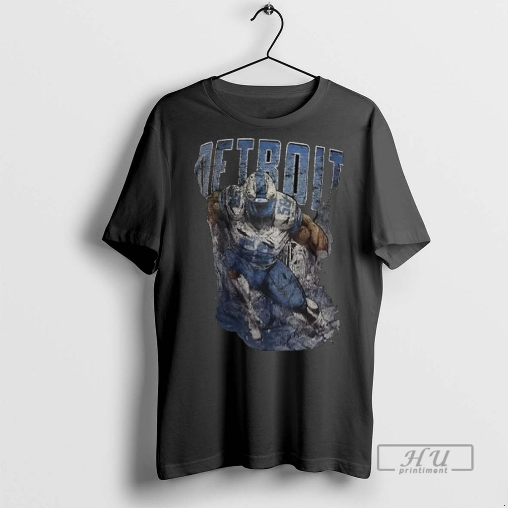 Trending David Montgomery Wearing Detroit Lions 58 Vintage Graphic Tee Shirts Sweatshirt Hoodies