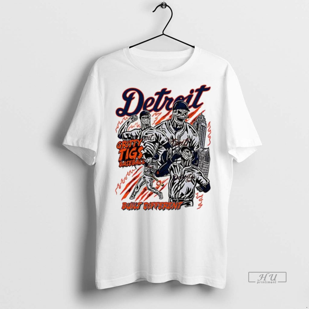 Trending Detroit Tigers Built Different Skeleton Tee Shirt Sweater