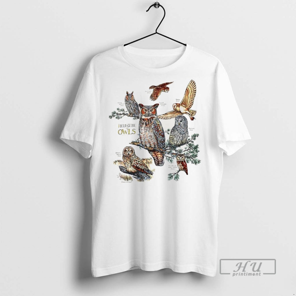 Trending Field Guide To Owls Illustration Nature T Shirt