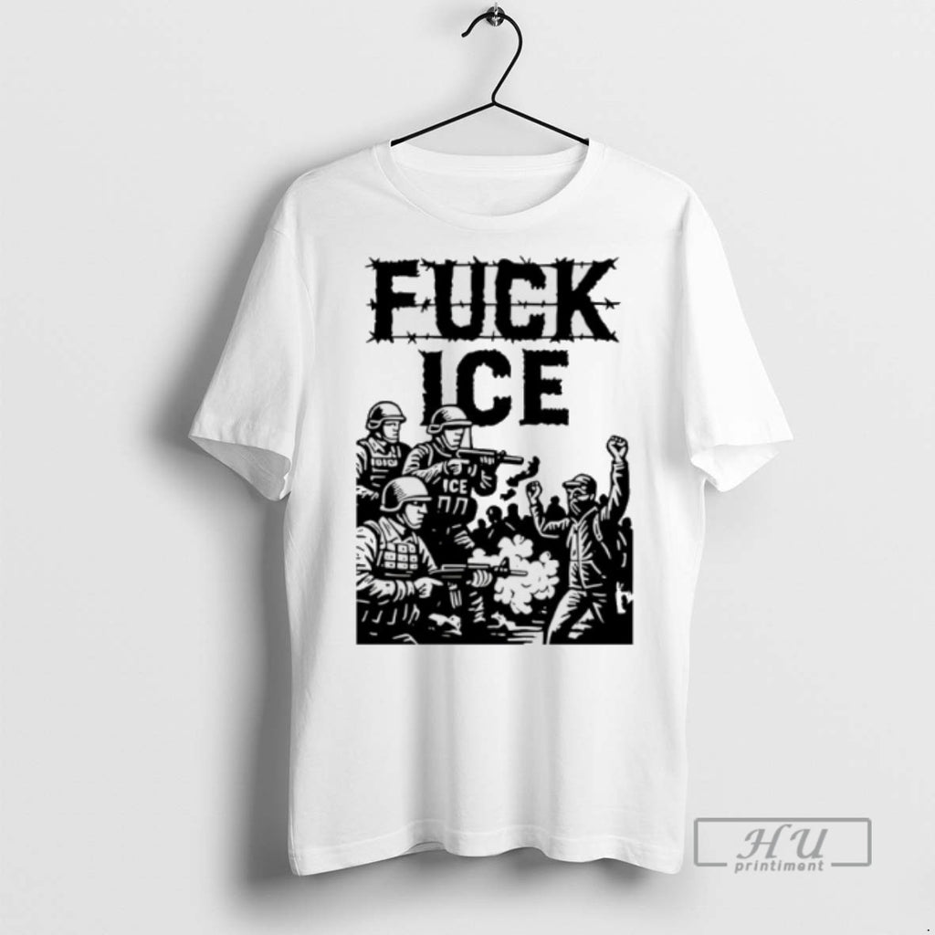 Trending Fuck Ice Barbed Wire Protest Graphic Tee Shirt Sweatshirt Hoodies