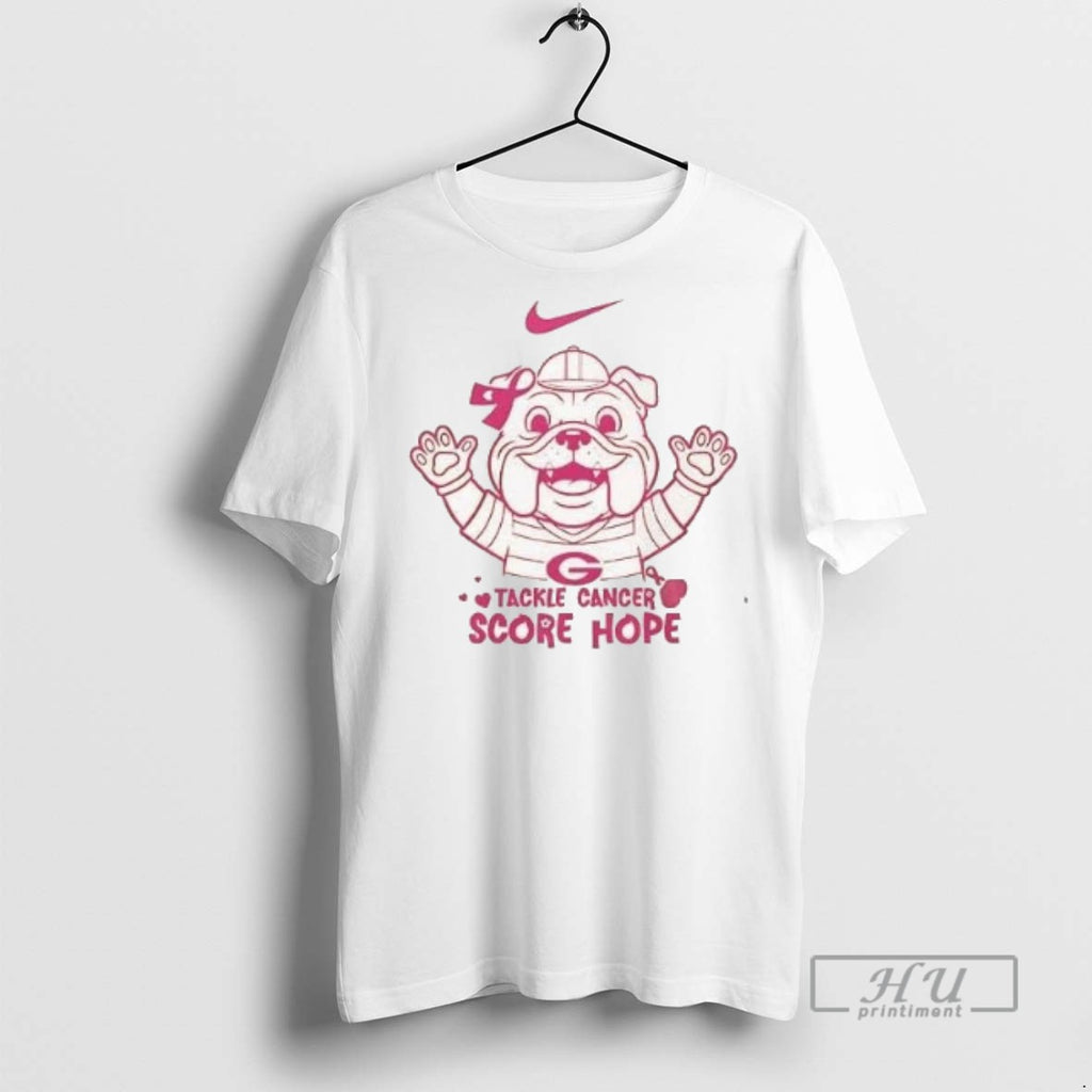 Trending Georgia Bulldogs Tackle Cancer Score Hope 2 Sided T Shirt