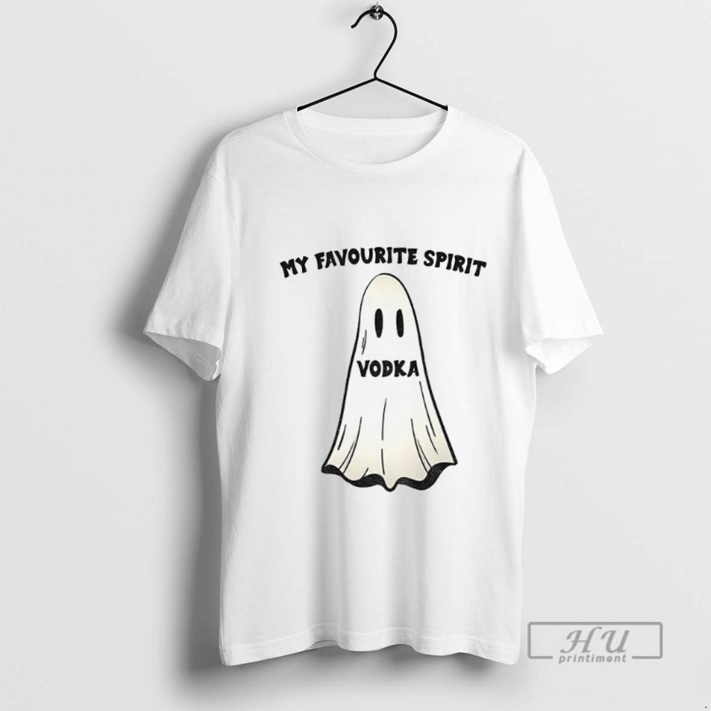 Trending Ghost My Favourite Spirit Vodka Halloween Graphic Tee Shirt Sweatshirt Hoodies