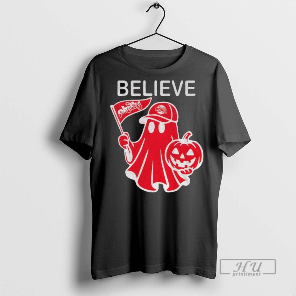 Trending Ghost Philadelphia Phillies Mlb Baseball Believe Pumpkin Halloween T Shirt