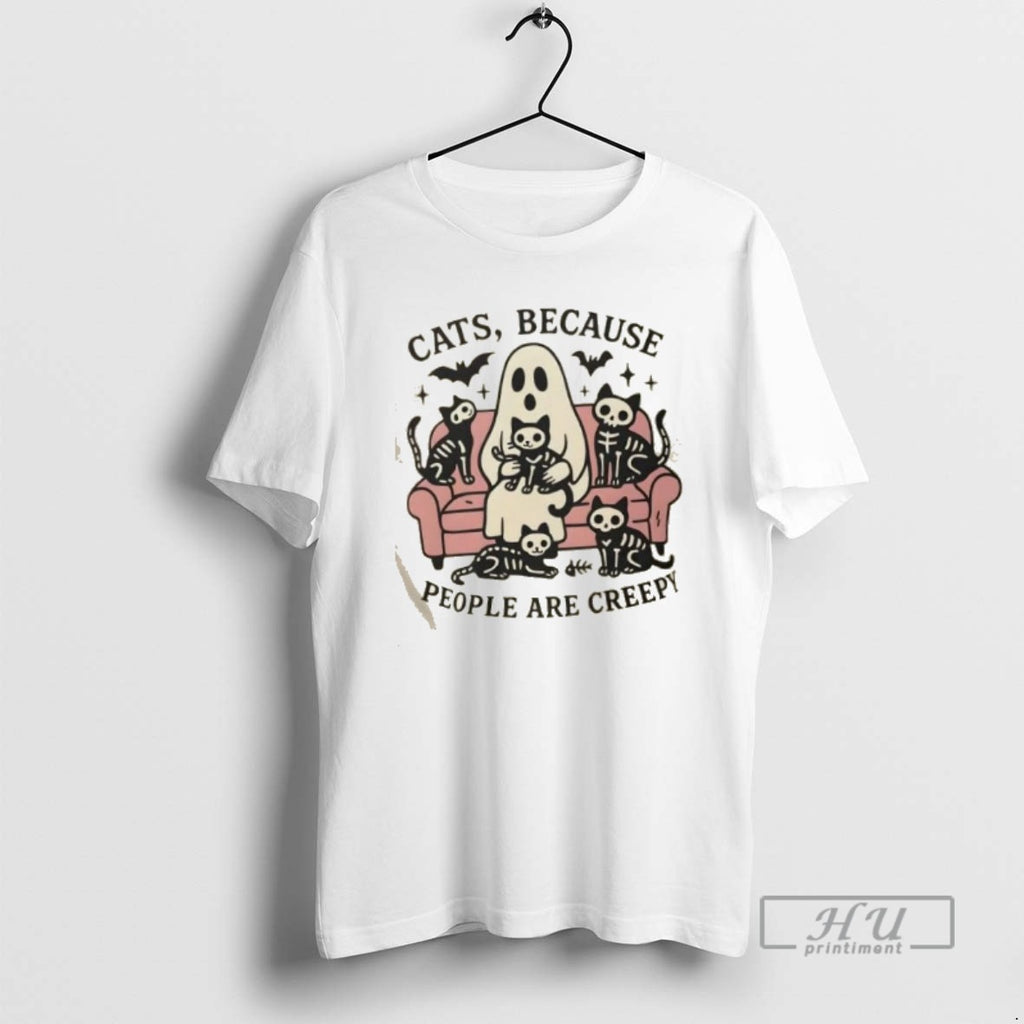 Trending Ghost And Cats Because People Are Creepy Halloween T Shirts