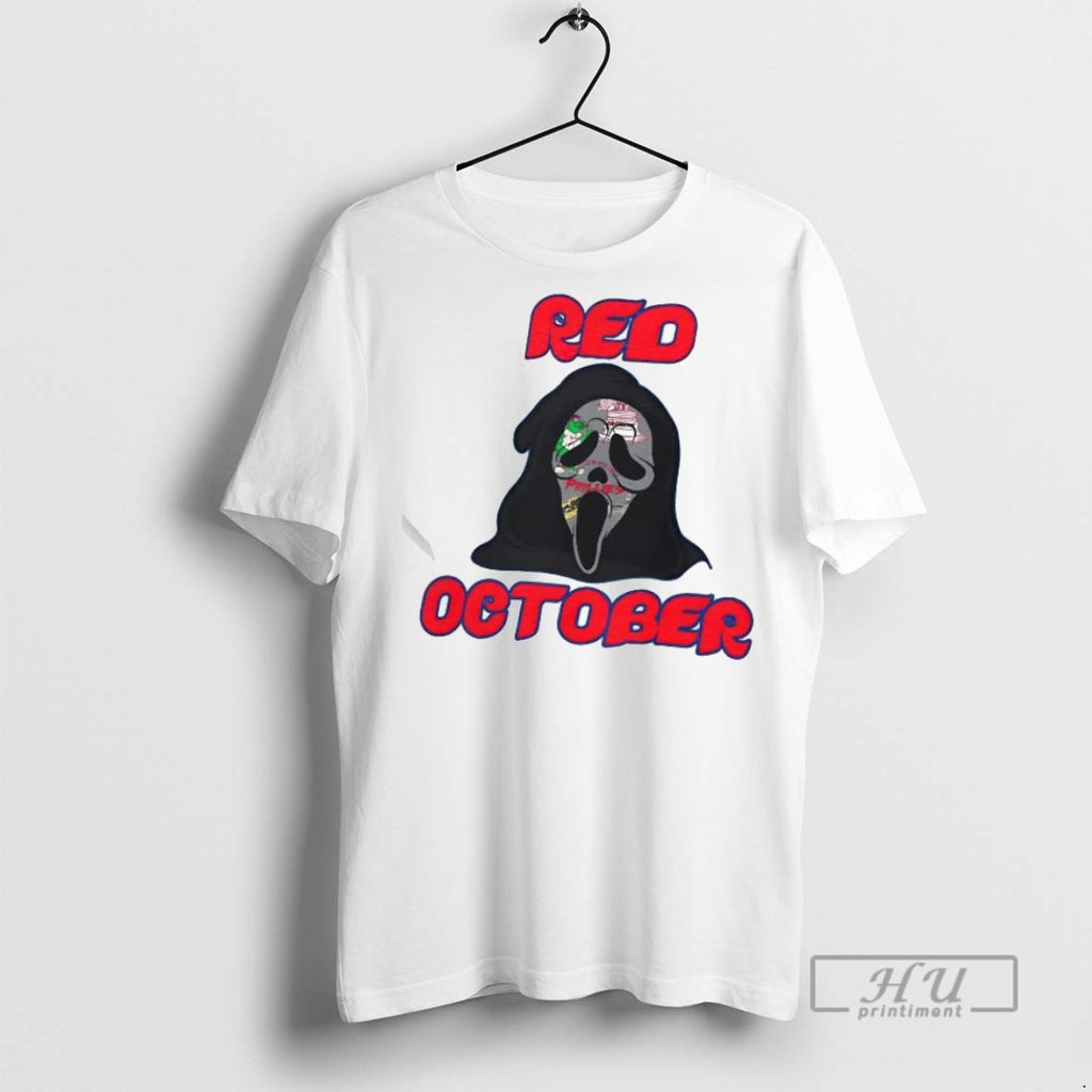 Trending Ghostface X Philadelphia Phillies Baseball Red October Horror Killer T Shirt