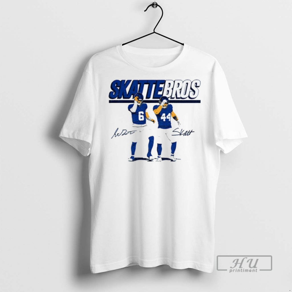 Trending Giants Jaxson Dart Cam Skattebo Celebration Pose Signature Ny Giants Graphic Tee Shirts