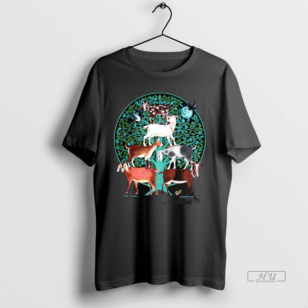 Trending Goat Tree Swallow Folk Art Style Tee Shirt Sweater
