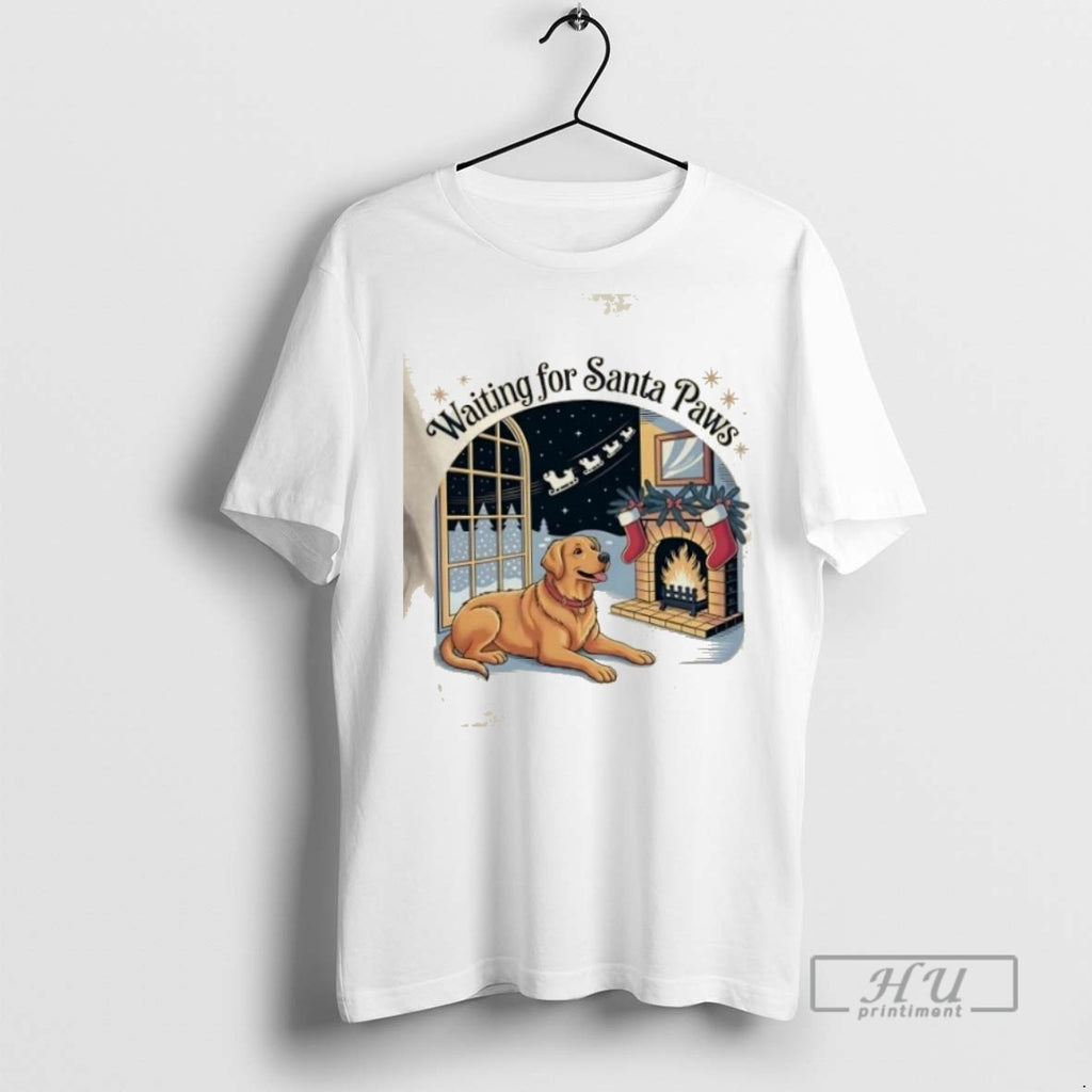 Trending Golden Dog Retriever Santa Paws Christmas Graphic Tee Shirts Sweatshirt Hoodies
