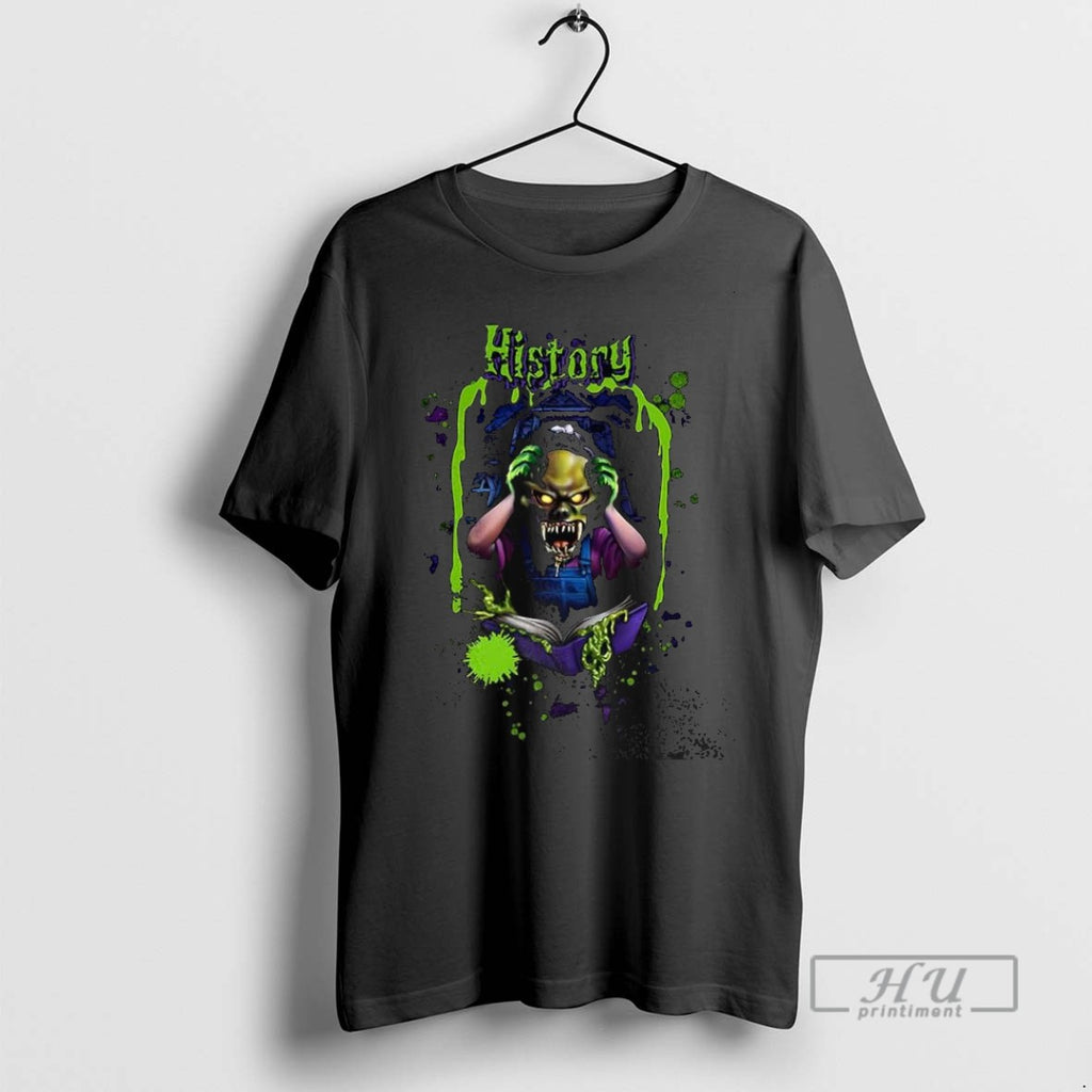 Trending Goosebumps Monster Reading Book Horror History Halloween T Shirt