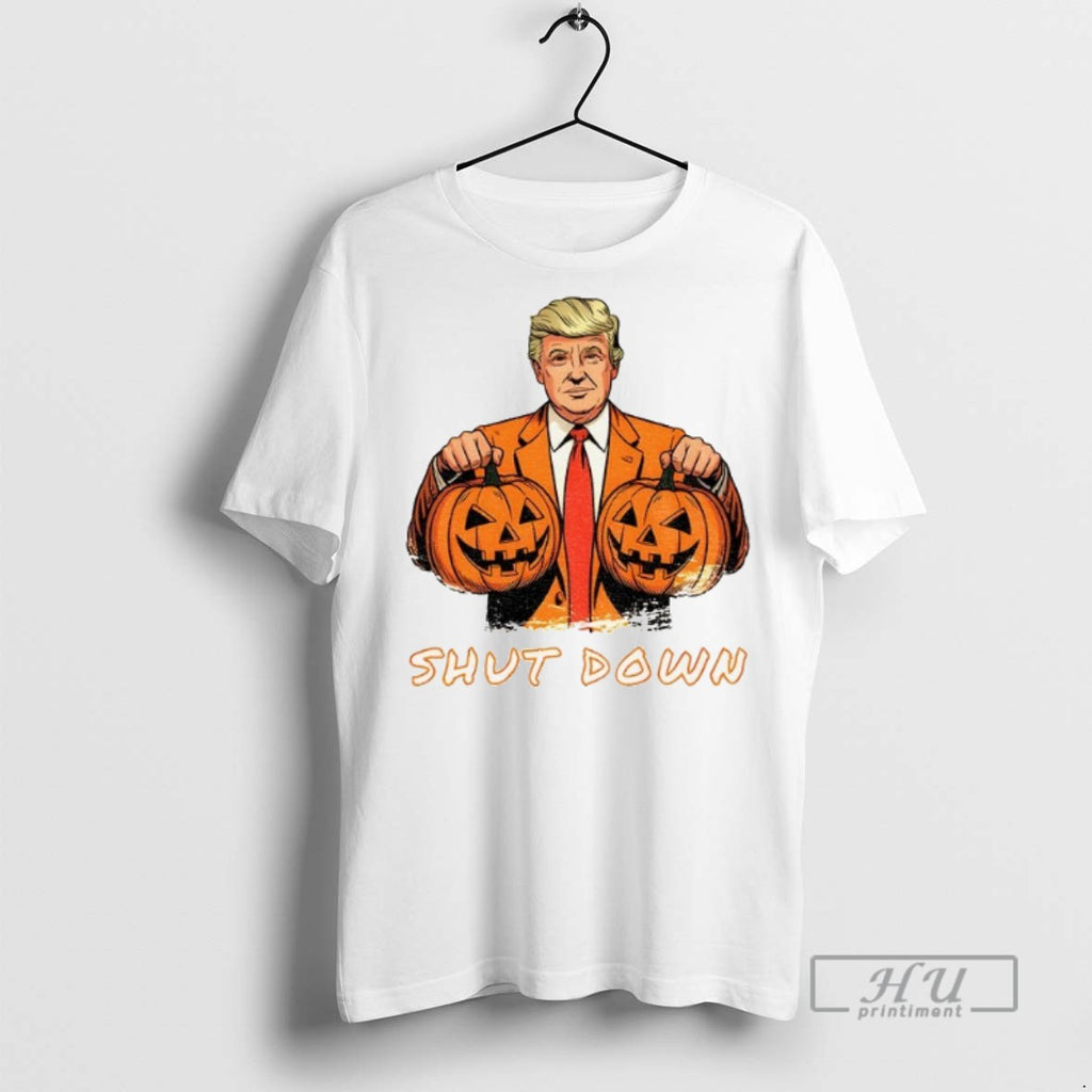 Trending Government Shutdown Halloween Donald Trump Pumpkin T Shirt