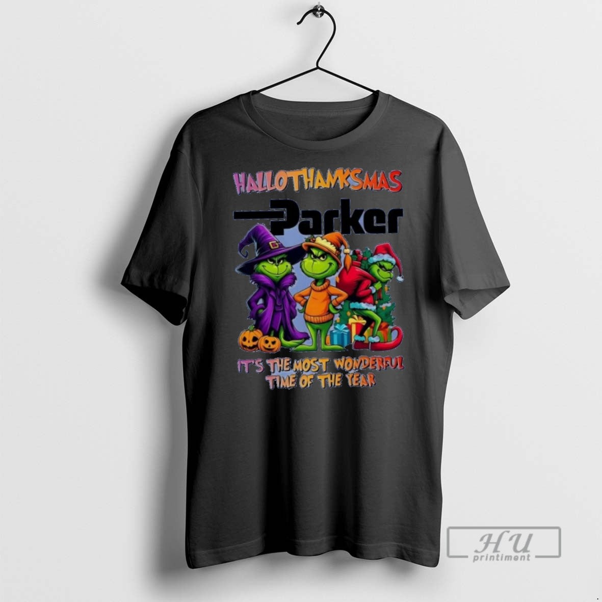 Trending Grinch Hallothanksmas Parker Hannifin Most Wonderful Time Of The Year T Shirt