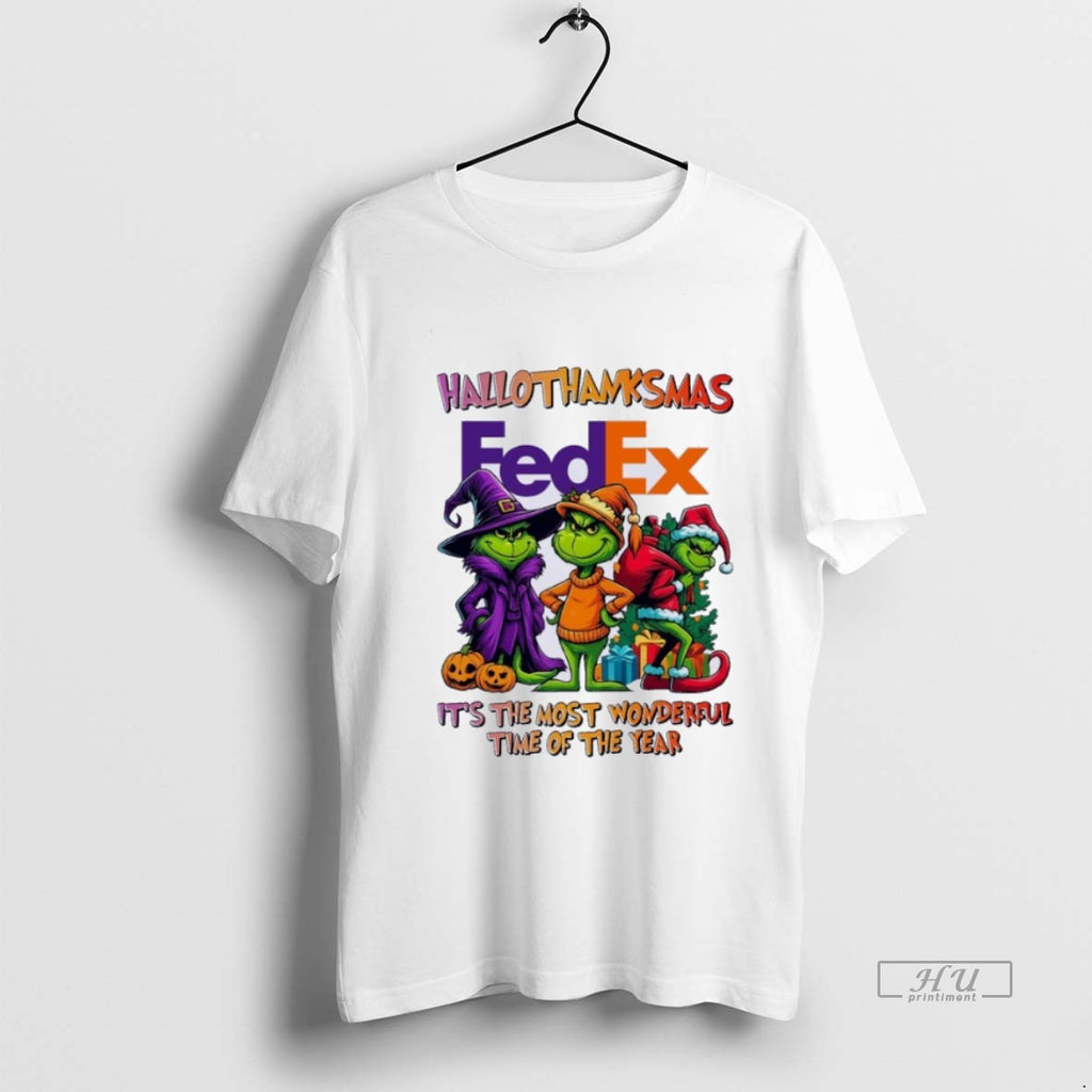 Trending Grinch X Fedex Hallothanksmas Its The Most Wonderful Time Of The Year Shirt Sweater