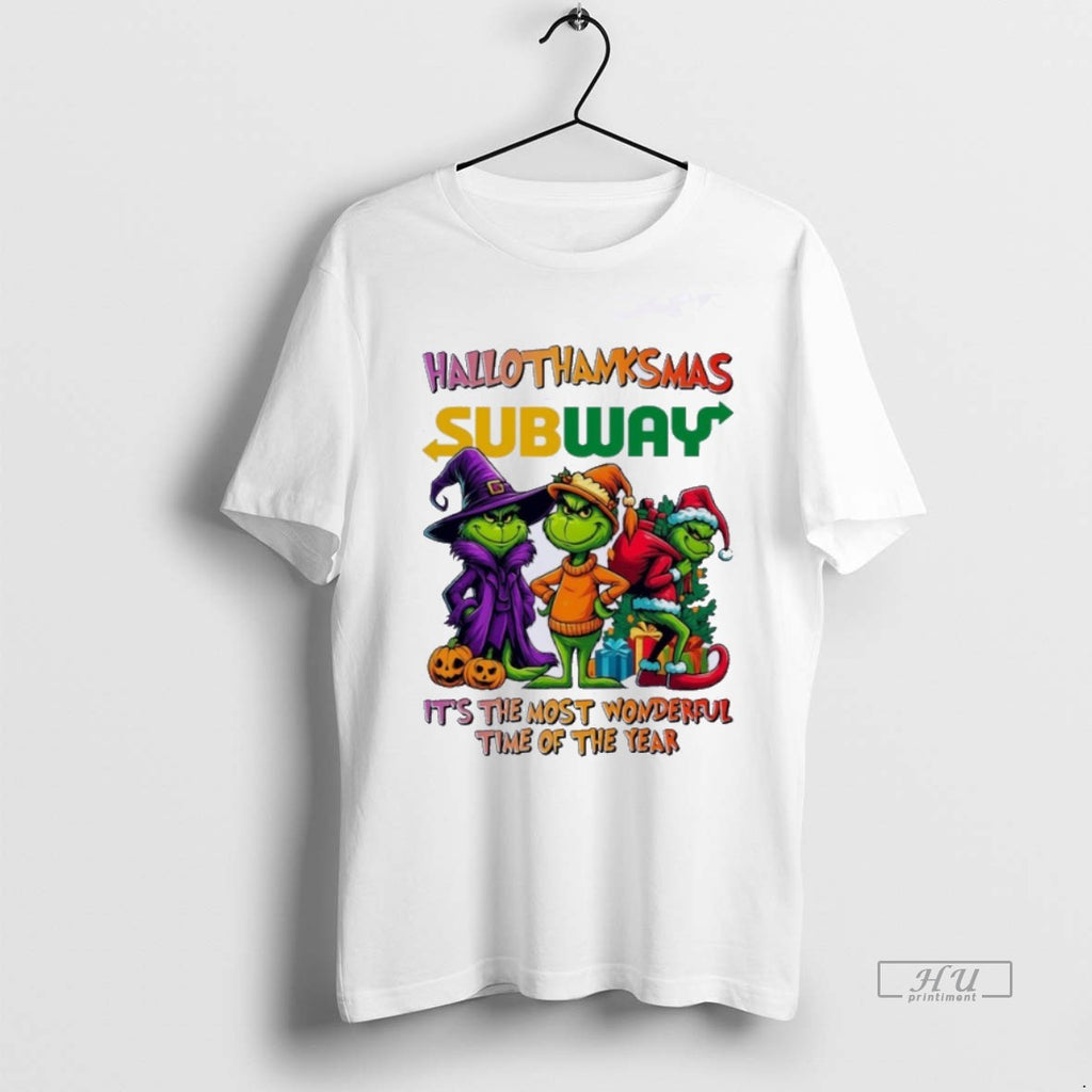 Trending Grinch X Subway Hallothanksmas Its The Most Wonderful Time Of The Year Shirt Sweater