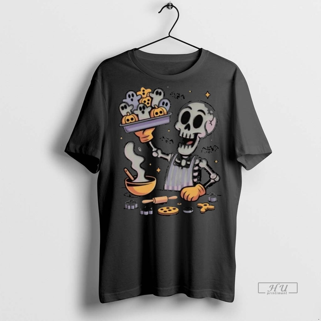 Trending Haunt And Bake Skeleton Halloween Graphic Tee Shirt Sweater