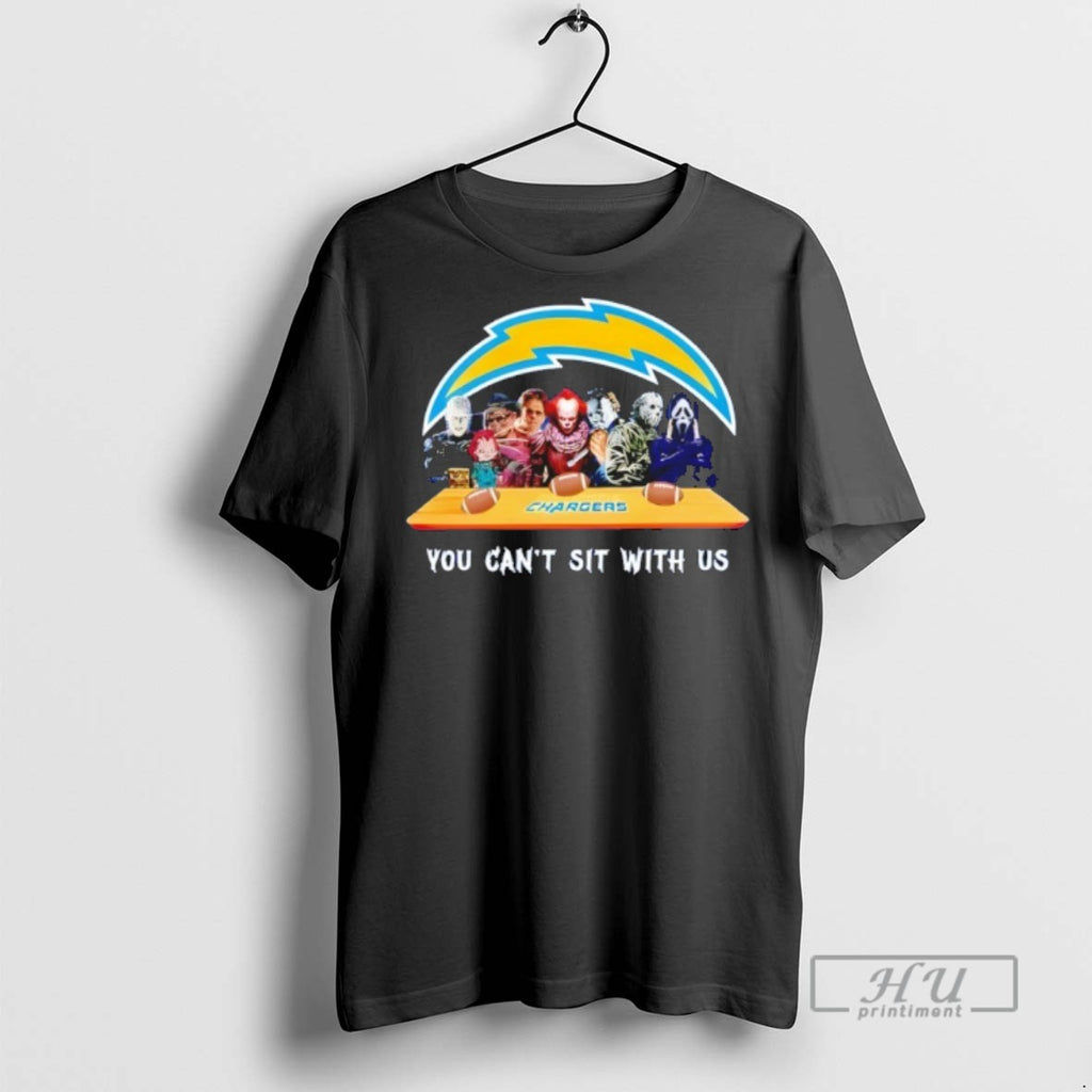 Trending Horror Movie Characters You Cant Sit With Us Los Angeles Chargers Halloween Graphic Tee