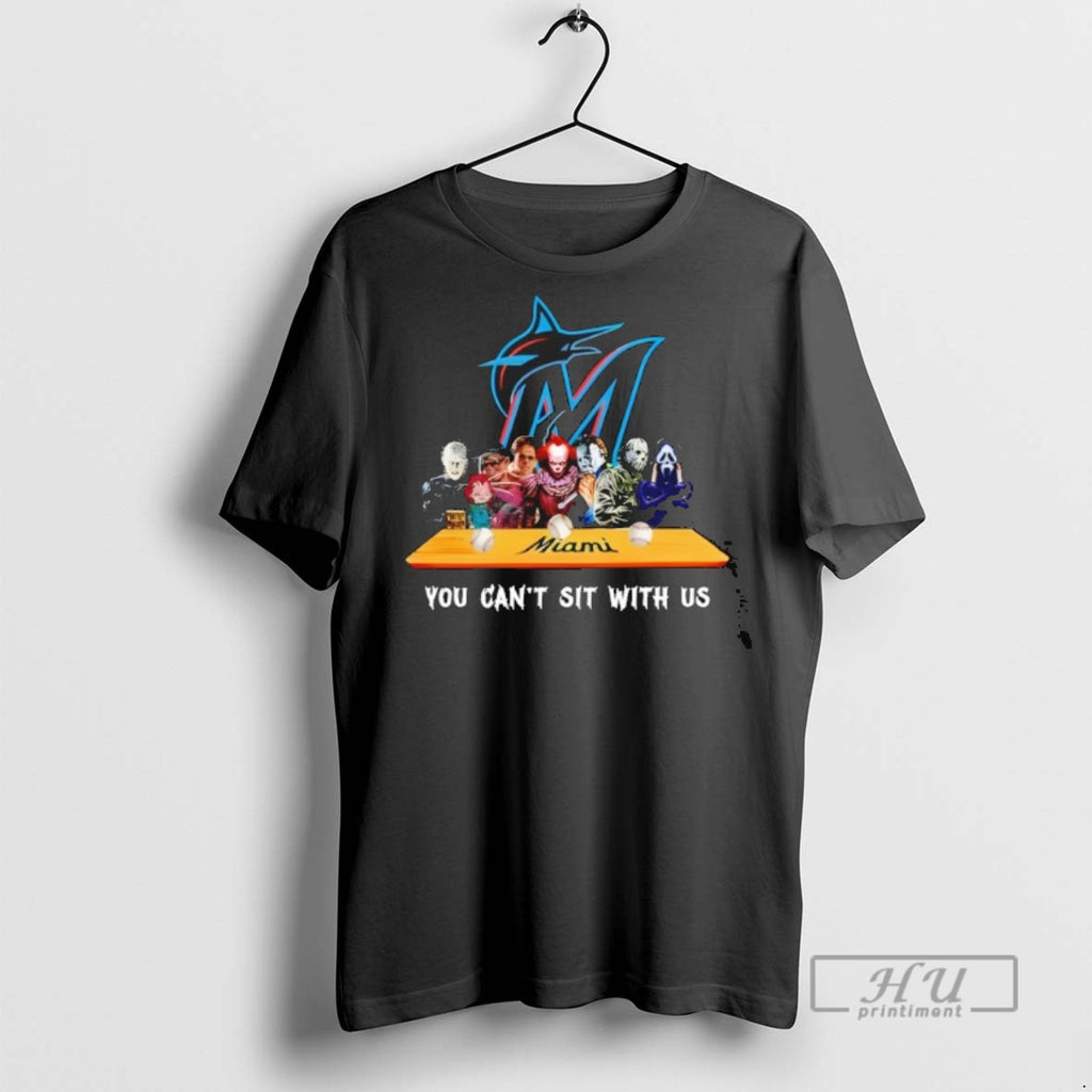Trending Horror Movie Characters You Cant Sit With Us Miami Marlins Halloween Graphic