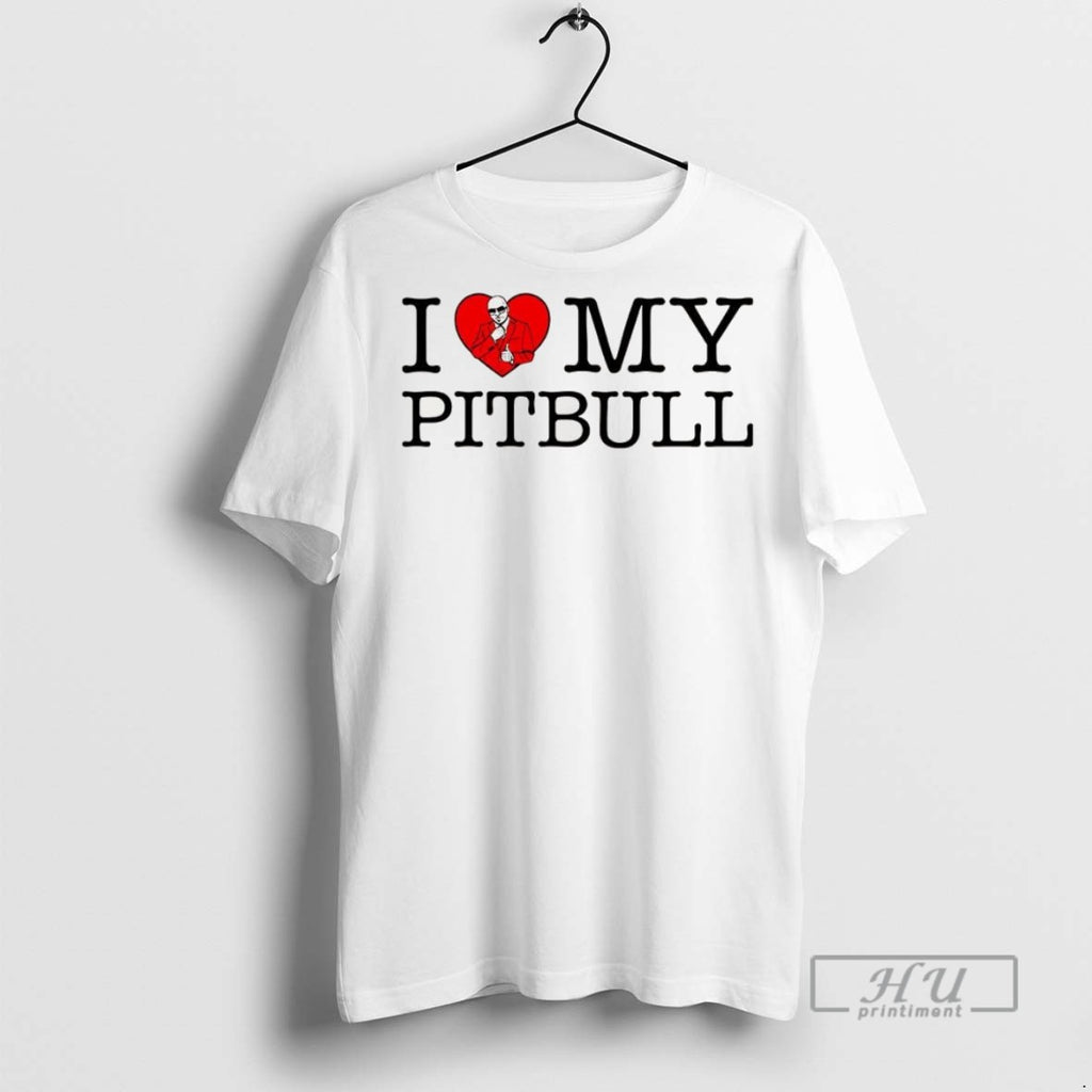 Trending I Love My Pitbull Heart T Shirt