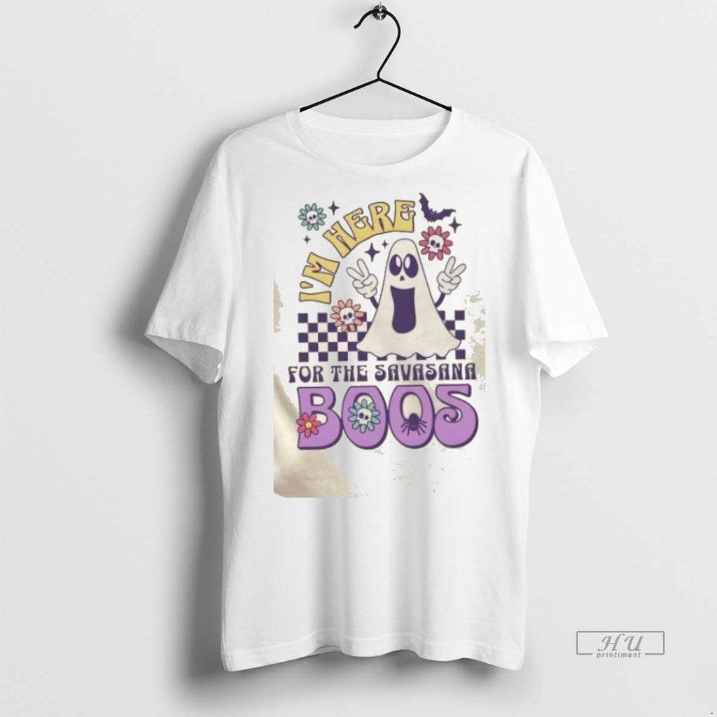 Trending Im Here For The Savasana Boo Halloween Graphic Tee Shirt Sweater