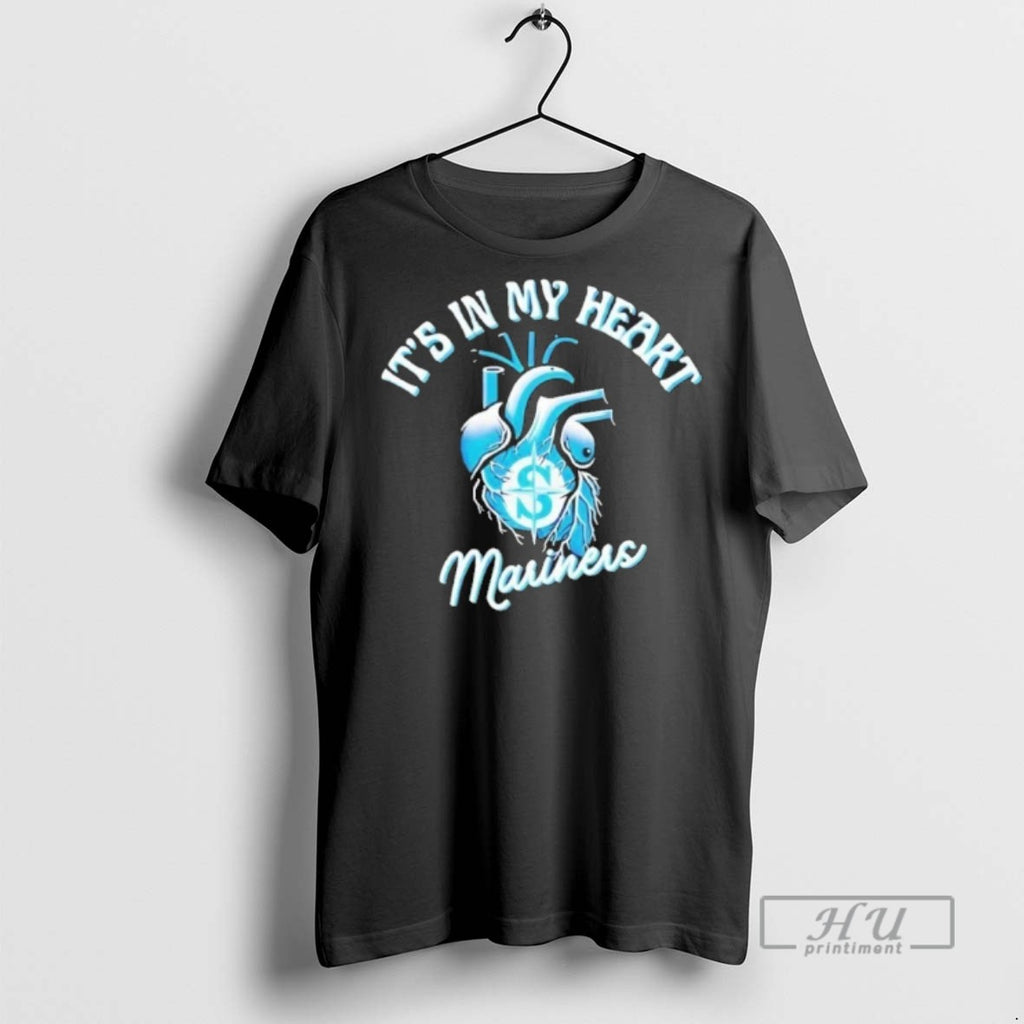 Trending Its In My Heart Seattle Mariners Heartbeat T Shirts Sweatshirt Hoodies