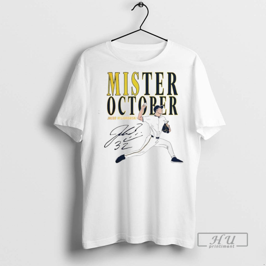 Trending Jacob Misiorowski Mister October Milwaukee Brewers Baseball Signature Graphic Tee Shirts Sweatshirt Hoodies
