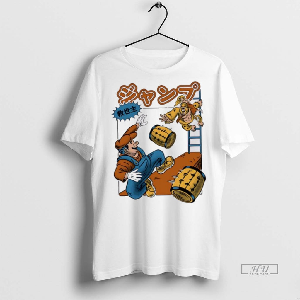 Trending Jumping Savior Cartoon Funny Graphic Tee Shirt Sweater