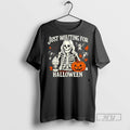 Trending Just Waiting For Halloween Skeleton Blackshirt T Shirts